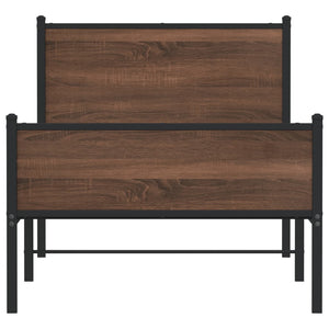 Metallbett Eichen-Optik 90x200 cm