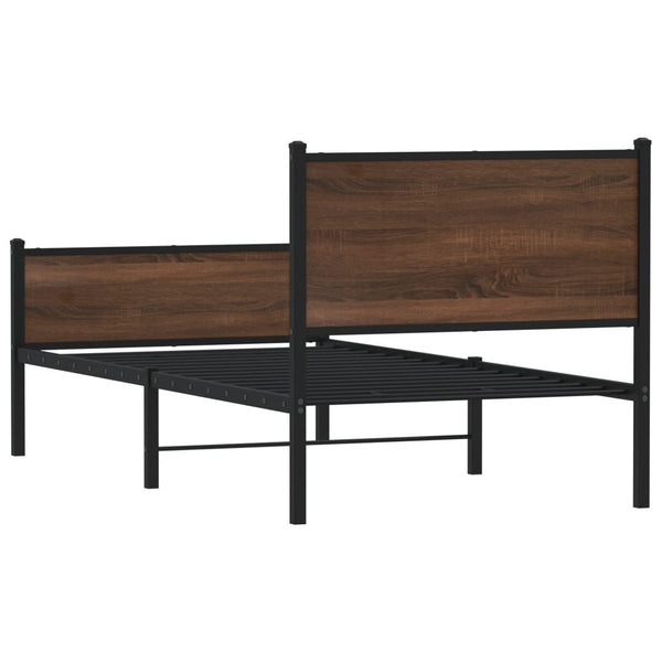 Metallbett Eichen-Optik 90x200 cm