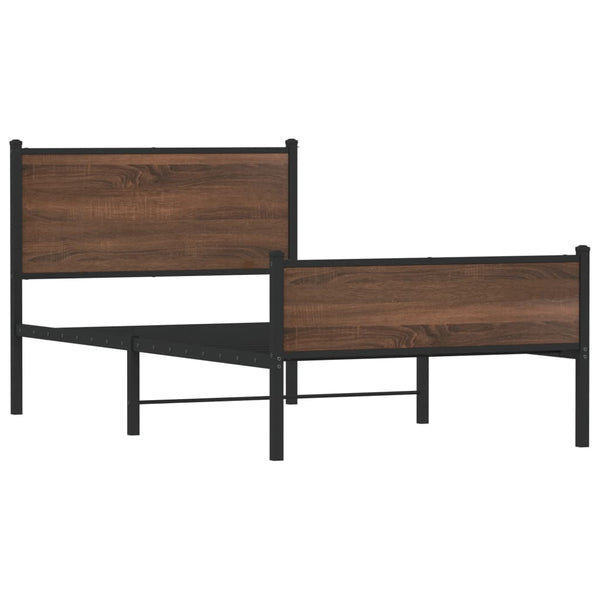 Metallbett Eichen-Optik 100x190 cm