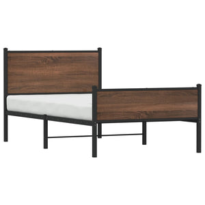 Metallbett Eichen-Optik 100x190 cm