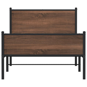 Metallbett Eichen-Optik 100x190 cm