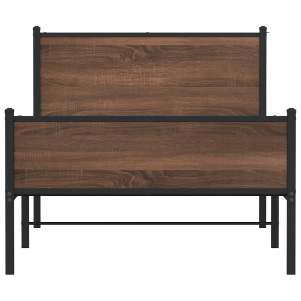 Metallbett Eichen-Optik 100x190 cm
