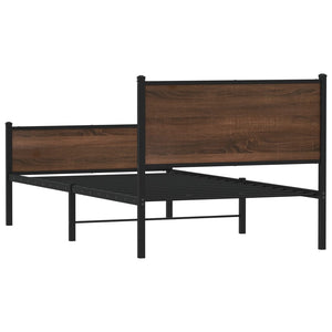 Metallbett Eichen-Optik 100x190 cm