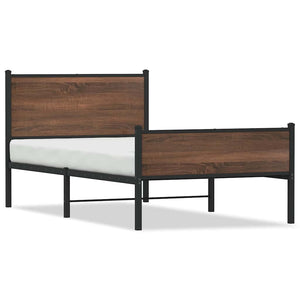 Metallbett 100x200 cm Eichen-Optik