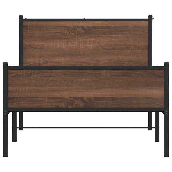 Metallbett 100x200 cm Eichen-Optik