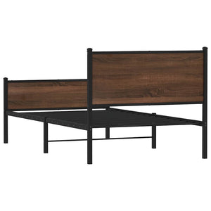 Metallbett 100x200 cm Eichen-Optik