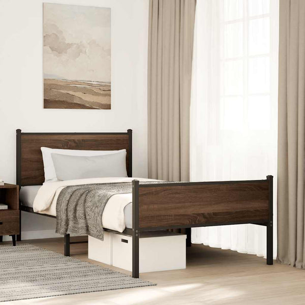Metallbett Eichenoptik 107x203 cm