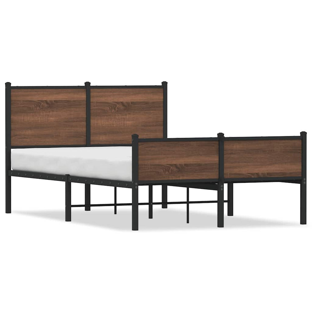 Metallbett Eichen-Optik 120x190 cm