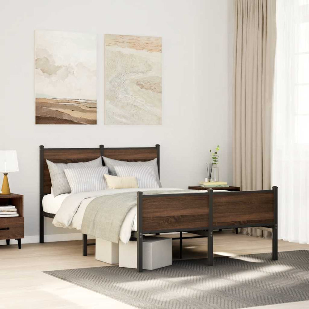 Metallbett Eichen-Optik 120x190 cm
