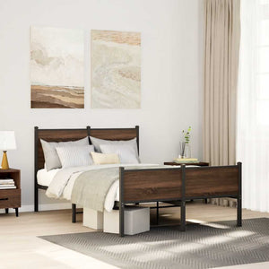 Metallbett Eichen-Optik 120x190 cm