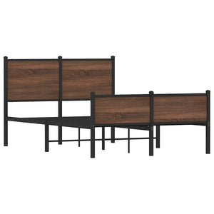 Metallbett 120x200 cm Eichen-Optik