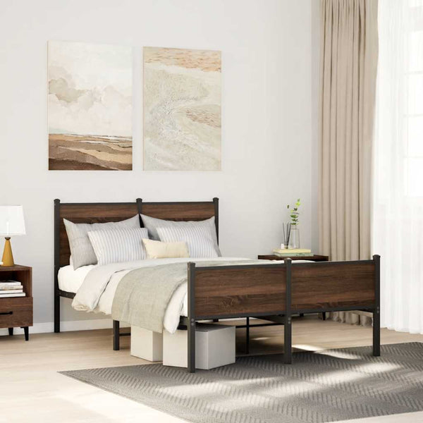Metallbett 120x200 cm Eichen-Optik