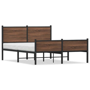 Metallbett 140x190 cm Eichen-Optik