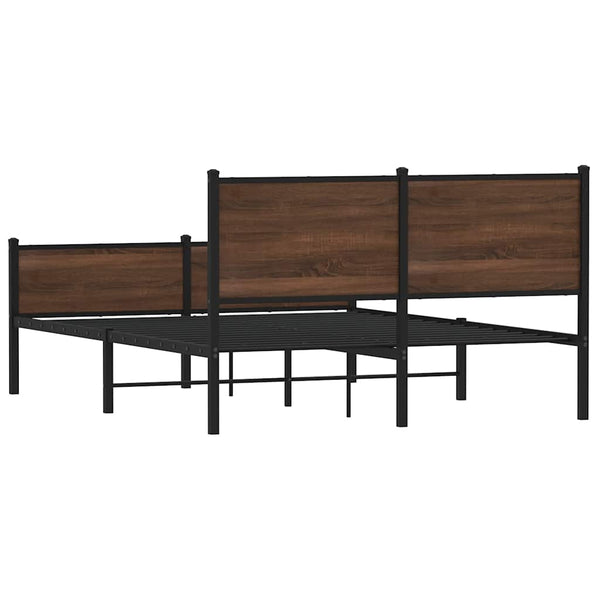 Metallbett 140x190 cm Eichen-Optik