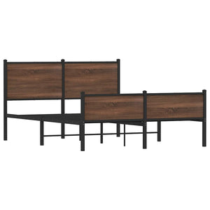 Metallbett 140x200 cm Eichen-Optik