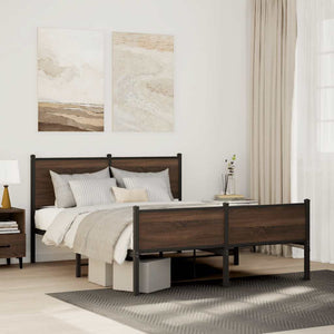 Metallbett 140x200 cm Eichen-Optik
