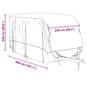 vidaXL Housse de protection pour caravane gris 460x250x220 cm Tissu non tissé