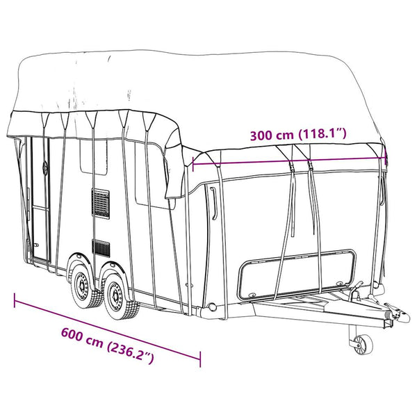 Wohnwagen Dachplane Grau 600x300 cm