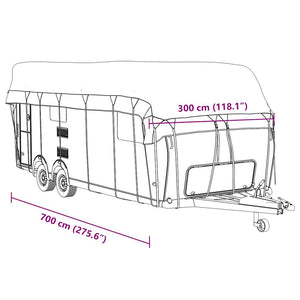 Wohnwagen Dachschutzplane Grau 700x300 cm