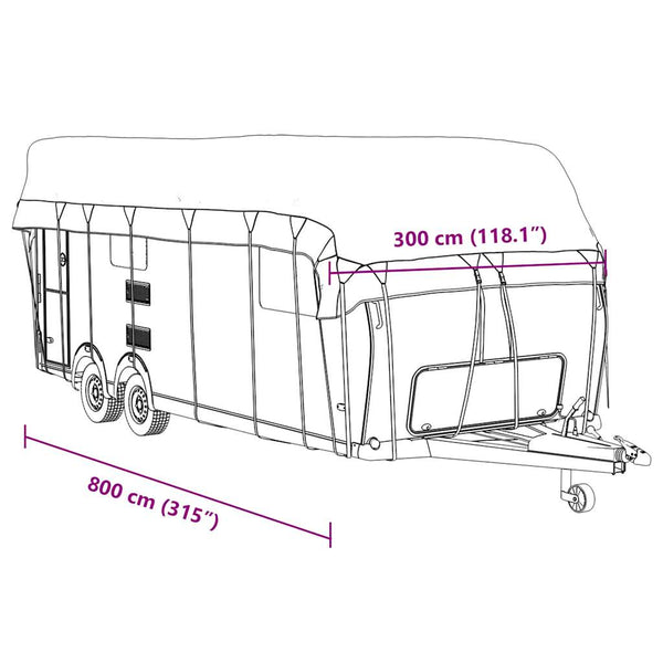 Wohnwagen Dachschutzplane Grau 800x300 cm
