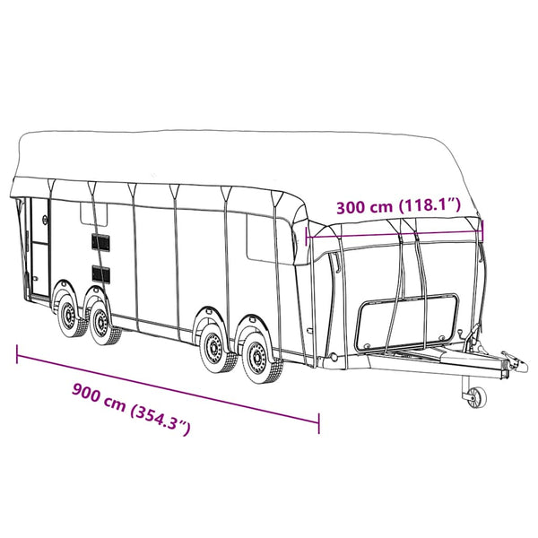 Wohnwagen Dachplane Grau 900x300cm