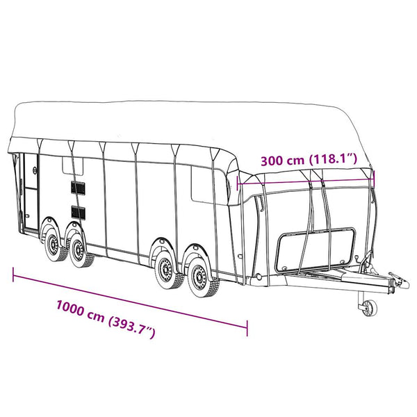 Wohnwagen Dachplane Grau 1000x300 cm