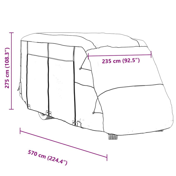 Wohnmobil Schutzhülle Grau 570x235x275 cm