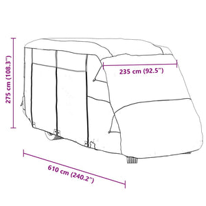 vidaXL Housse de camping-car gris 610x235x275 cm Tissu non tissé
