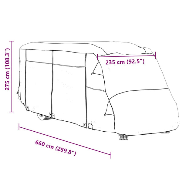 vidaXL Housse de protection pour camping-car gris 660x235x275 cm tissu non-tissé