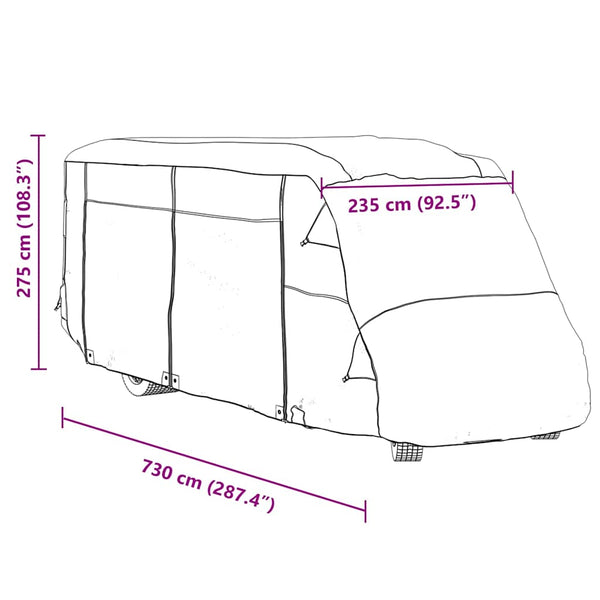 Wohnmobil Schutzhülle Grau 730x235x275cm