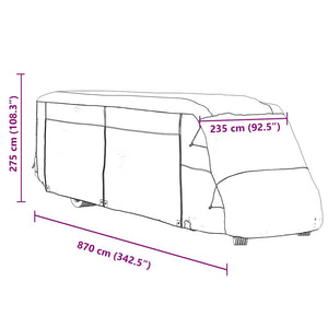 Wohnmobil Schutzhülle Grau 870x235x275cm