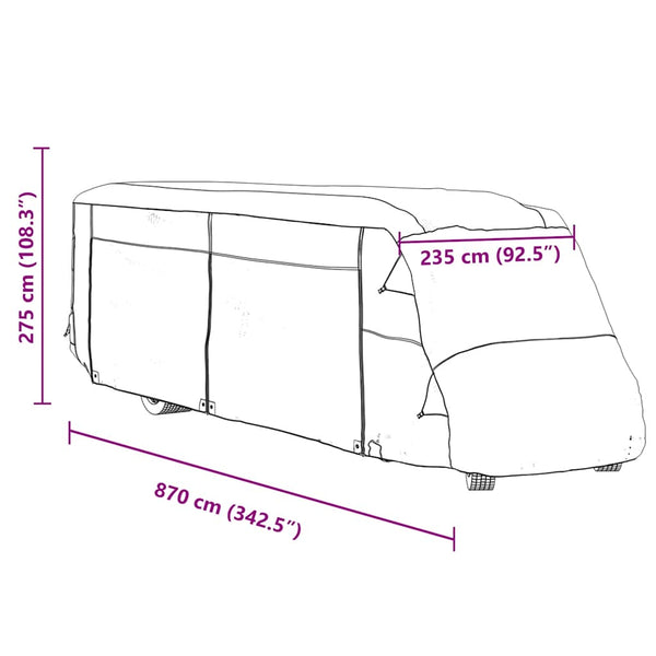 Wohnmobil Schutzhülle Grau 870x235x275cm