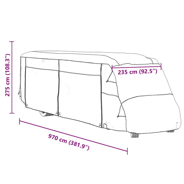 Wohnmobil Schutzhülle Grau 970x235x275 cm