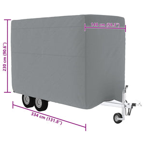 Pferdeanhänger Abdeckung Grau 334 cm