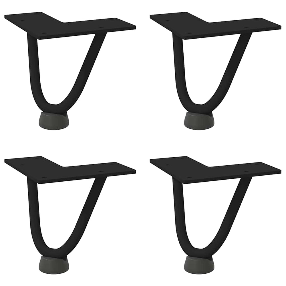 Haarnadelbeine für Couchtisch, 10 cm, Schwarz, 4er-Set