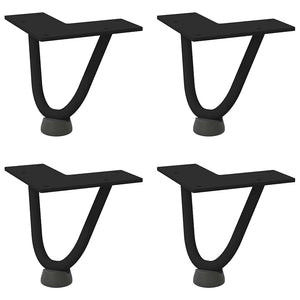 Haarnadelbeine für Couchtisch, 10 cm, Schwarz, 4er-Set