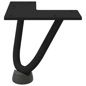 Haarnadelbeine für Couchtisch, 10 cm, Schwarz, 4er-Set