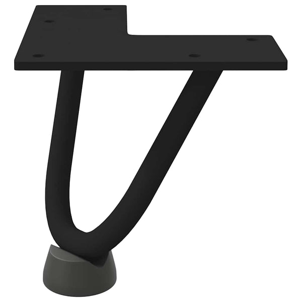 Haarnadelbeine für Couchtisch, 10 cm, Schwarz, 4er-Set