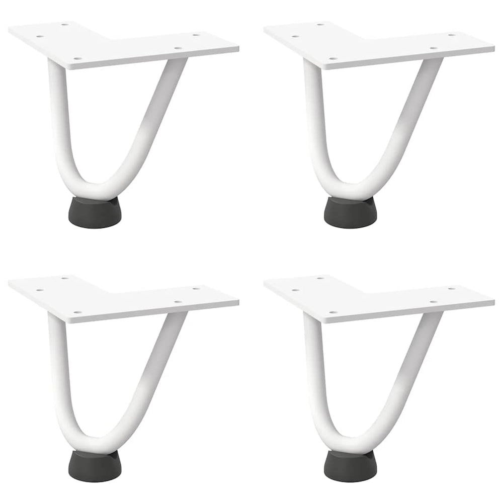 Haarnadelbeine für Couchtisch, 10 cm, Weiß, 4er-Set