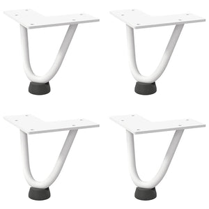 Haarnadelbeine für Couchtisch, 10 cm, Weiß, 4er-Set