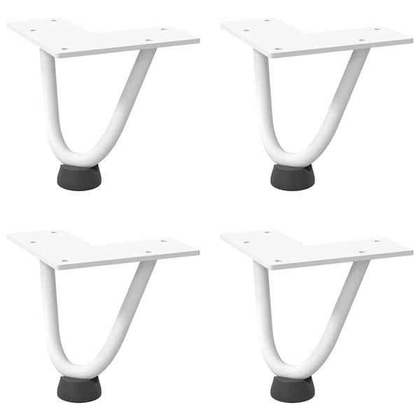 Haarnadelbeine für Couchtisch, 10 cm, Weiß, 4er-Set