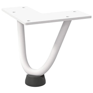 Haarnadelbeine für Couchtisch, 10 cm, Weiß, 4er-Set