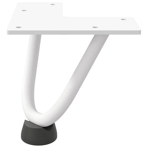 Haarnadelbeine für Couchtisch, 10 cm, Weiß, 4er-Set