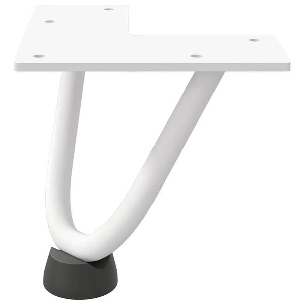 Haarnadelbeine für Couchtisch, 10 cm, Weiß, 4er-Set