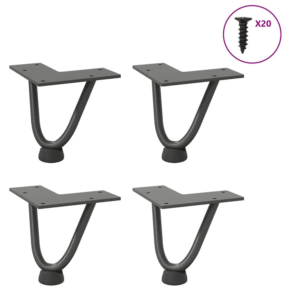Haarnadelbeine für Couchtisch, 10cm, 4er Set