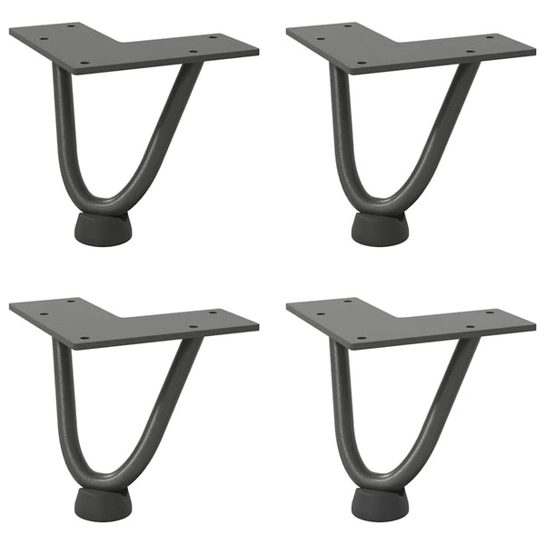 Haarnadelbeine für Couchtisch, 10cm, 4er Set