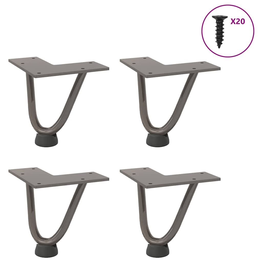 Haarnadelbeine für Couchtisch, 10 cm, 4er-Set