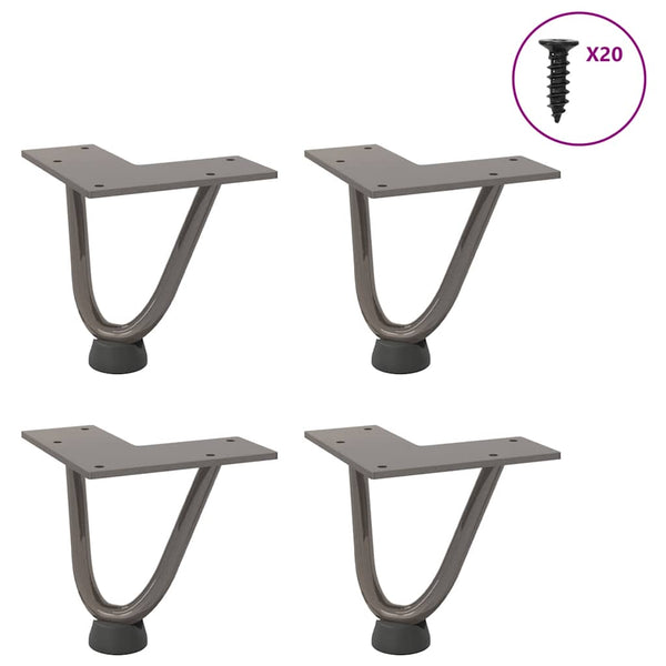 Haarnadelbeine für Couchtisch, 10 cm, 4er-Set