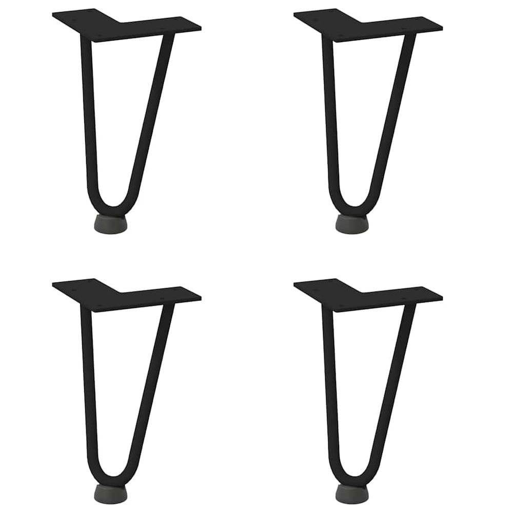 Haarnadelbeine für Couchtisch, 20cm, Schwarz, 4er-Set