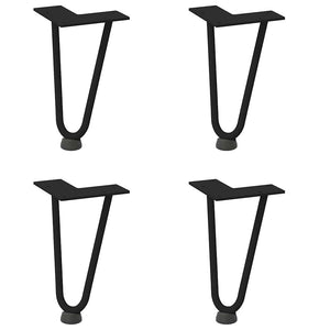 Haarnadelbeine für Couchtisch, 20cm, Schwarz, 4er-Set
